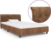 vidaXL - Bedframe - kunstsuède - bruin - 100x200 - cm