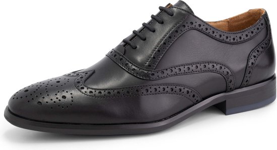 DenBroeck State St. Neat chaussures basses à lacets pour hommes - Broques hommes - Cuir Zwart - Taille 43