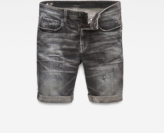 G-STAR 3301 Slim Short Jeans - Homme - Vintage Basalt Destroyed - 30 | bol