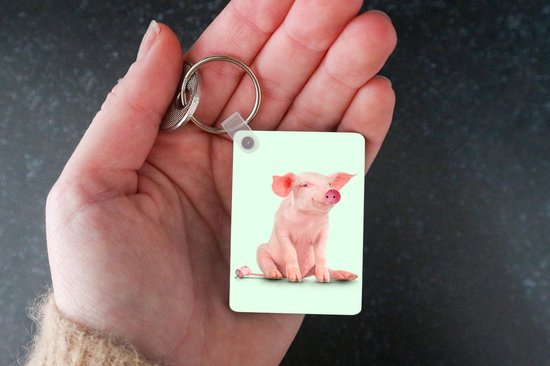 Porte-clés - Cochon - Rose - Prise - Animaux - Cadeaux - Plastique