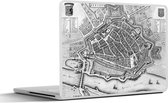Laptop sticker - 12.3 inch - Historische stadskaart van het Gelderse Arnhem - zwart wit - 30x22cm - Laptopstickers - Laptop skin - Cover
