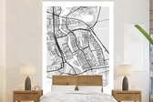 Behang - Fotobehang Stadskaart - Zaandam - Grijs - Wit - Breedte 170 cm x hoogte 260 cm - Plattegrond