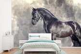Behang - Fotobehang Fries - Paarden - Portret - Breedte 420 cm x hoogte 280 cm