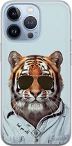 iPhone 13 Pro hoesje siliconen - Tijger wild | Apple iPhone 13 Pro case | TPU backcover transparant