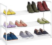 Relaxdays Schoenenrek metaal - schoenenopberger wit - steeksysteem - opbergrek schoenen - 3