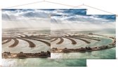 Luchtfoto van wereldberoemde Dubai Palm Island - Foto op Textielposter - 90 x 60 cm