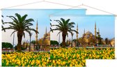 De Blauwe Moskee van Sultan Ahmed in Istanbul - Foto op Textielposter - 60 x 40 cm