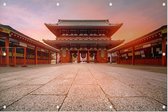 De oude Sensoji-ji tempel in Tokio bij ochtendgloren - Foto op Tuinposter - 60 x 40 cm