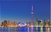 De stedelijke skyline van Toronto in neon verlichting - Foto op Forex - 45 x 30 cm