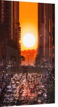 Manhattanhenge op 42nd Avenue in New York City - Foto op Plexiglas - 60 x 90 cm