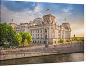 Rijksdaggebouw aan het Plein van de Republiek in Berlijn - Foto op Canvas - 60 x 40 cm