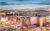 Luchtfoto van de Las Vegas Strip met zicht op The Mirage - Foto op Forex - 90 x 60 cm