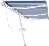 Everest Luifel automatisch met LED en windsensor 600x350 cm blauw wit