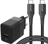 Accezz Oplader Inclusief USB-C naar USB-C Kabel - Lader Adapter 20 Watt - Snellader - Zwart
