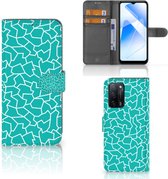 Book Case OPPO A16/A16s | OPPO A54s Hoesje Cracks Blue