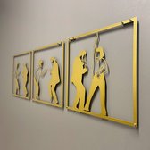 Gouden Metalen wanddecoratie Pulp Fiction Goud - 111x37 cm