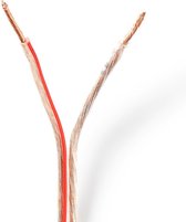 Nedis Speaker-Kabel | 2x 1.50 mm² | CCA | 100.0 m | Rond | PVC | Transparant | Folieverpakking