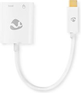 Nedis USB Multi-Port Adapter - USB 3.1 - USB-C Male - USB-C Female / 3,5 mm Female - 0.15 m - Rond - Vernikkeld - PVC - Wit - Window Box