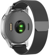 Strap-it Smartwatch bandje 18mm - Milanees bandje geschikt voor Garmin Vivoactive 4s / Vivomove 3s  / Venu 2s - zwart