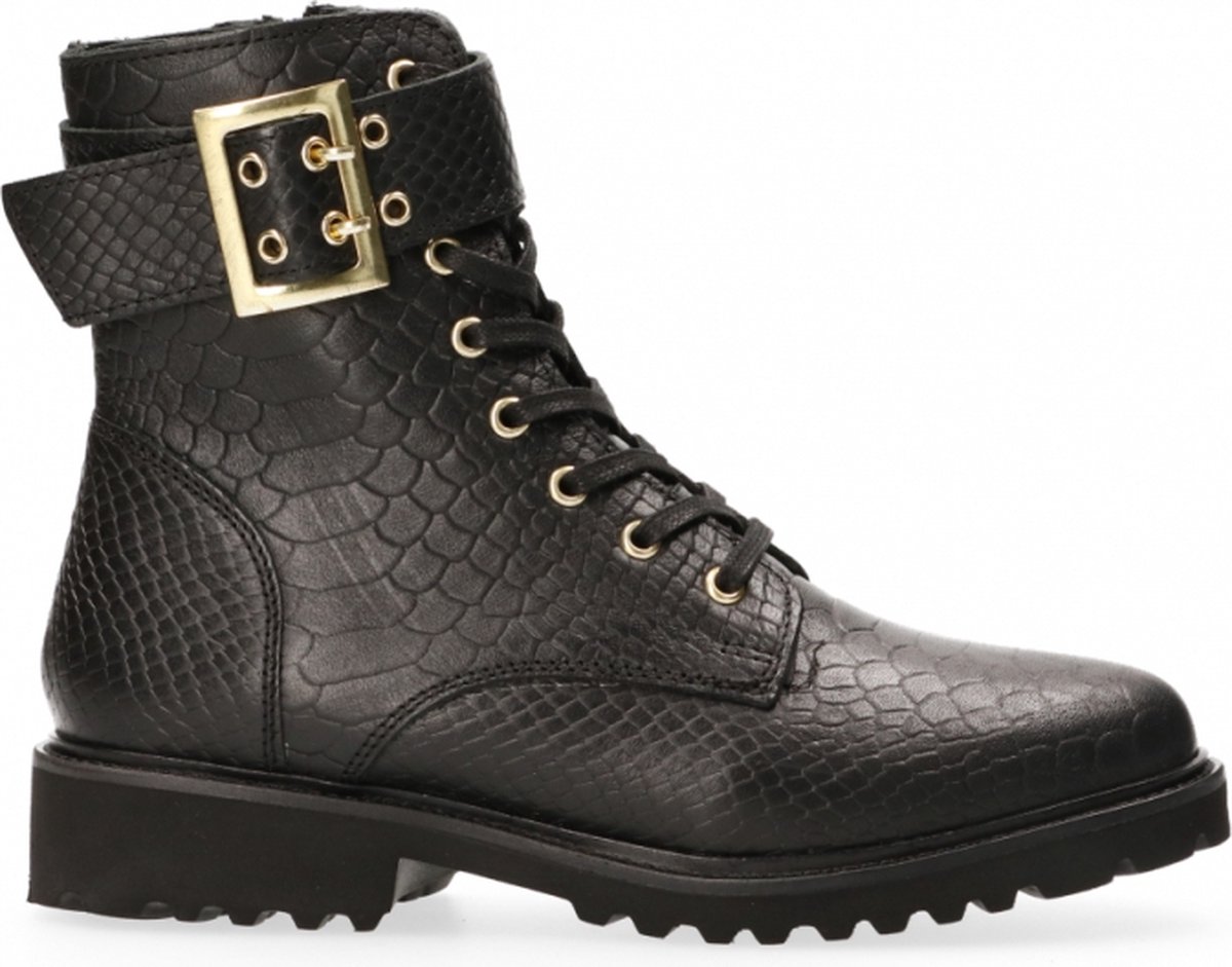 Van Dalen - Veterbootie leer - Black - 39