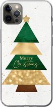 Geschikt voor iPhone 12 Pro Max hoesje - Kerstboom - Merry Christmas - Spreuken - Quotes - Kerst - Siliconen Telefoonhoesje