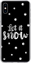 Geschikt voor iPhone Xs hoesje - Kerst - Let it snow - Spreuken - Sneeuw - Quotes - Siliconen Telefoonhoesje
