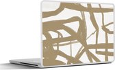 Laptop sticker - 15.6 inch - Bruin - Wit - Abstract - 36x27,5cm - Laptopstickers - Laptop skin - Cover