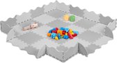 Relaxdays 36-delige speelmat foam - puzzelmat met rand - speeltegels - puzzeltegels baby - grijs