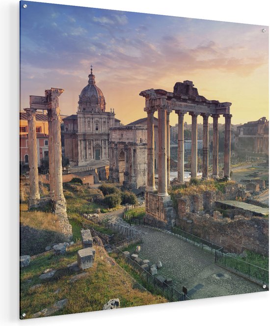 Peinture sur verre Artaza - Architecture romaine à Rome, Italie - 80 x 80 - Groot - Peinture en plexiglas - Photo sur Glas