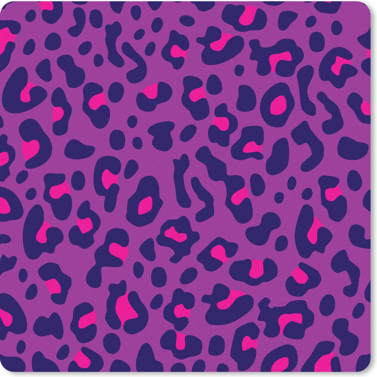 Muismat 30x30 cm - Mousepad Panterprint - Paars - Roze - Muismatten