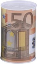 spaarpot 50 euro 12,5 x 8 cm wit/oranje