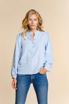 Geisha Blouse Blouse Ruffle 13832 14 Light Blue Dames Maat - S