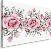 Peinture - Roses roses à l'aquarelle (impression sur toile), 4 tailles, décoration murale