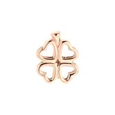 Lucardi Dames Stalen roseplated slider klaver - Hanger - Staal - Rosékleurig
