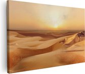 Artaza Canvas Schilderij Woestijn bij Zonsondergang in de Sahara - 120x80 - Groot - Foto Op Canvas - Wanddecoratie Woonkamer