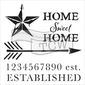 Hobbysjabloon - Template 30,5x30,5cm 30x30cm home sweet