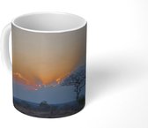 Mok - Het landschap van het Krugerpark in Zuid-Afrika bij zonsondergang - 350 ML - Beker