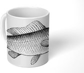 Mok - Koffiemok - Illustratie van een karper vis - Mokken - 350 ML - Beker - Koffiemokken - Theemok