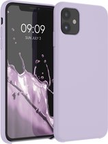 kwmobile telefoonhoesje geschikt voor Apple iPhone 11 - Hoesje met siliconen coating - Smartphone case in lila wolk