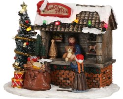 LuVille Kerstdorp Miniatuur Santa's Gifts Cadeaukraam - L14 x B9 x H11 cm