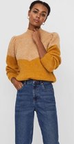 Vero Moda VMKYLIE HIGHNECK BLOCK BLOUSE - Tan Tan