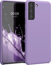 kwmobile telefoonhoesje geschikt voor Samsung Galaxy S21 - Hoesje met siliconen coating - Smartphone case in violet lila