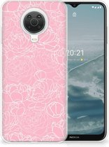 Telefoonhoesje Nokia G20 | G10 Hoesje Witte Bloemen