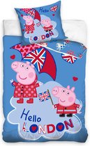Peppa Pig Dekbedovertrek Hello London - Eenpersoons - 140 x 200 cm - Katoen