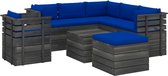 Decoways - 8-delige Loungeset met kussens pallet massief grenenhout