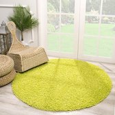 Loca Shaggy Rond Vloerkleed Grijs Hoogpolig - 120 CM ROND | Leen Bakker