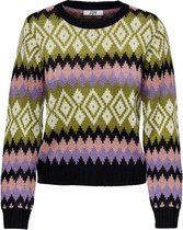 Jacqueline de Yong Trui Jdylyra L/s Jacqaurd Pullover Knt 15244139 Olive Drab/jacquard Dames Maat - M