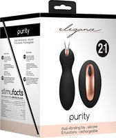 Dual Vibrating Toy - Purity - Black - Silicone Vibrators