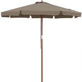 Kings Parasol Taupe Hout 330cm UV Bescherming 50+