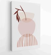 Botanische muur kunst vector set. Gebladerte lijntekeningen met abstracte vorm. 1 - Moderne schilderijen – Verticaal – 1810924399 - 115*75 Vertical